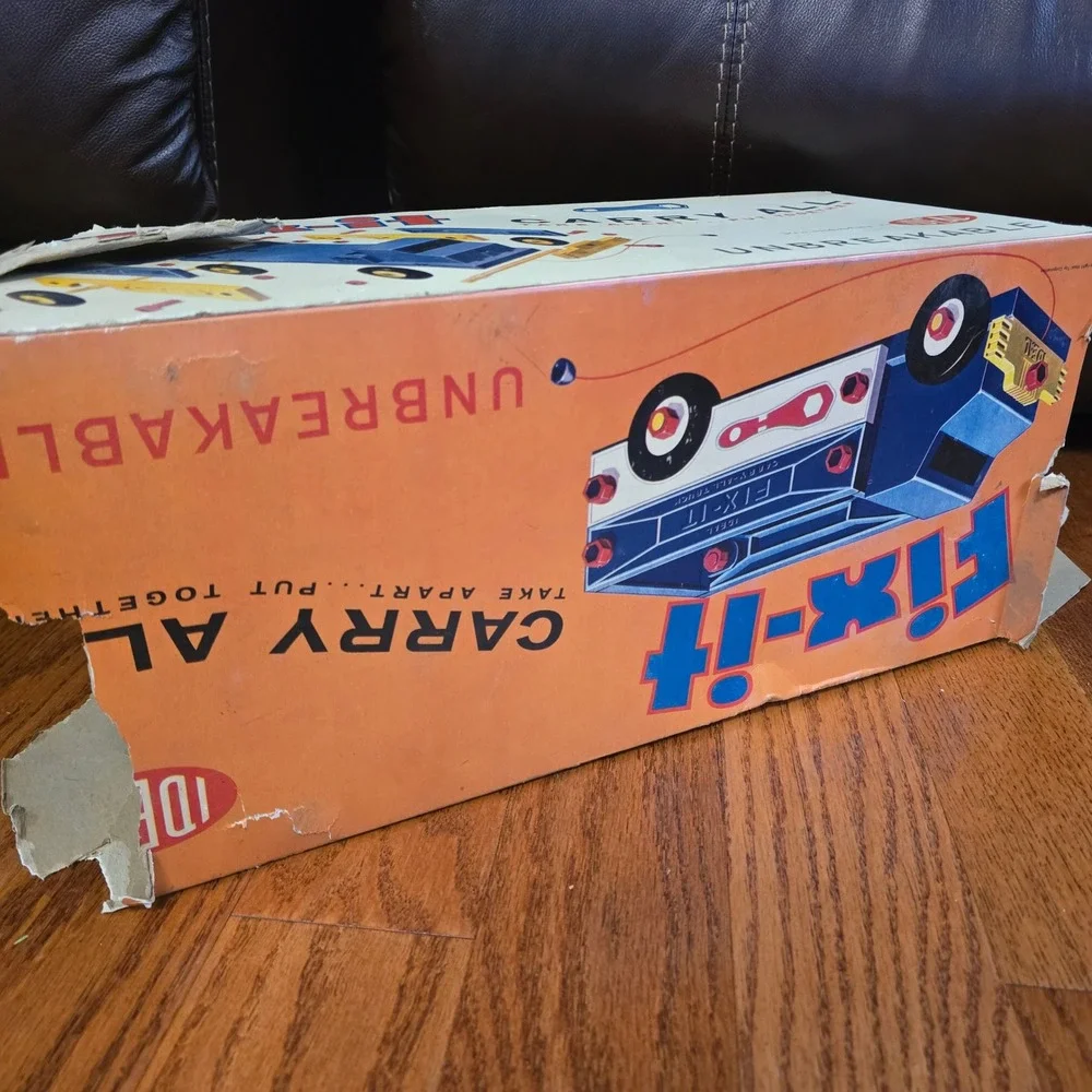Vintage Ideal Fix-It Carry-All Truck‎ Yellow Red Polyethylene Toy 1950s 1960s
